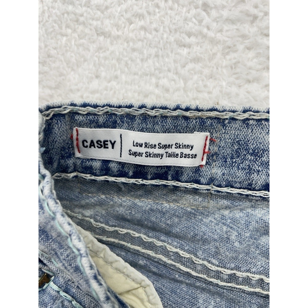 True‎ Religion Jeans Womens 25 Casey Skinny Denim Blue Acid Wash Zip Pants 25x30 - Picture 7 of 9